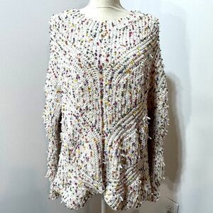 Confetti Sweater Rainbow Size Large Chunky Knit by P.S. Kate